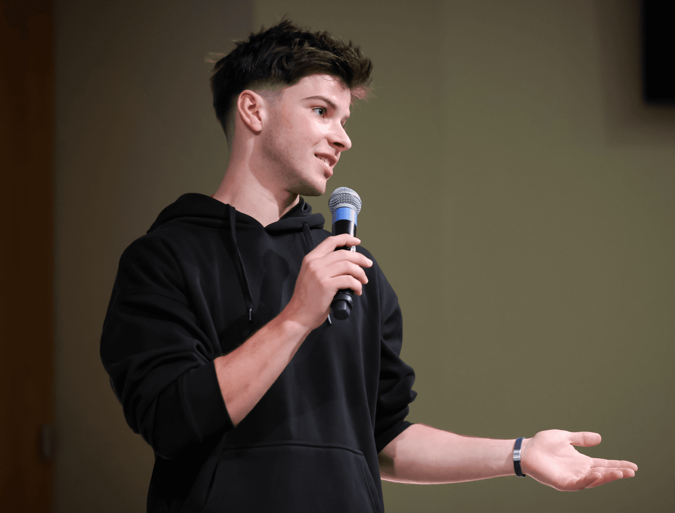 Cole Bonawitz speaking at an event